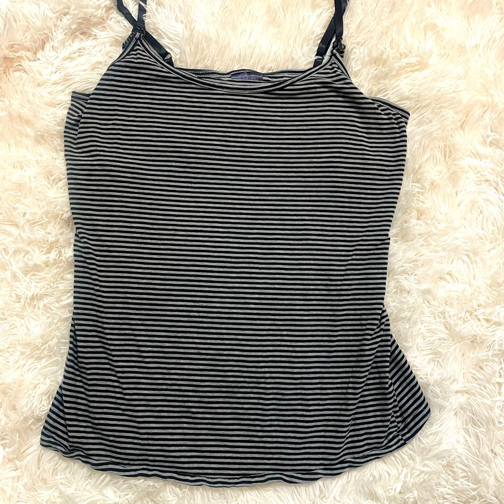 Motherhood Maternity stretchy nursing shirt with clip/snap enclosure
